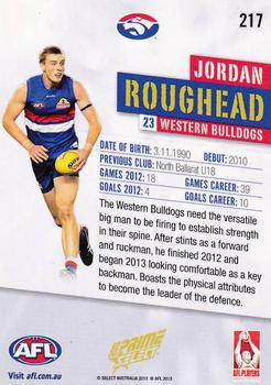2013 Select Prime AFL #217 Jordan Roughead Back
